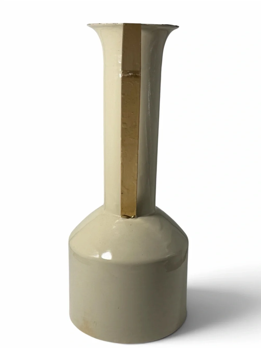 Cosmo Living by Cosmopolitan Abstract Cream/Gold Metal Vase NWOT